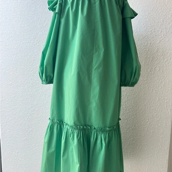 Who What Wear‎ Women’s Enchanted Emerald Green Off the Shoulder Midi Dress XS - Picture 3 of 9